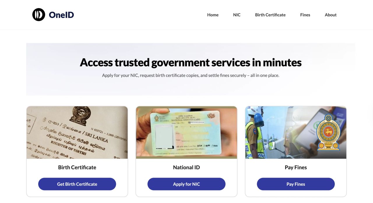 OneID digital government services application
